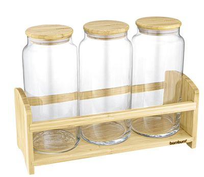 Bambum Bench 4 Piece Spice Set with Stand Large