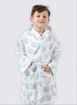 Ecocotton Borneo Kinderbadjas 100% Biologisch Katoen Mousseline Mint