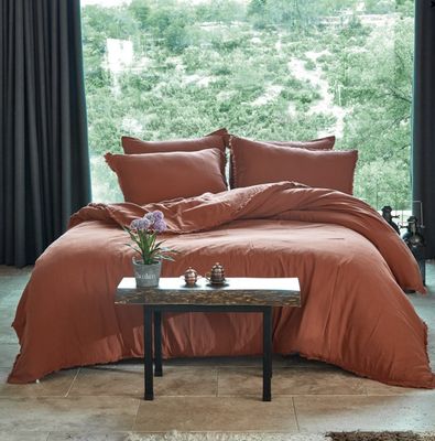 Dantela Shine tweepersoons mousseline Dekbedovertrek Set terracotta