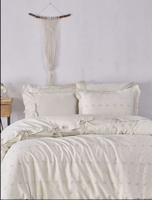 Ecocotton Carmen Tweepersoons Dekbedovertrek set  100% Biologisch Katoen Satijn Beige 200X220 CM