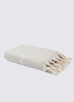 Ecocotton Arden Hand Face Towel 100% Organic Cotton Blended Hemp Towel Beige 50x90 Cm