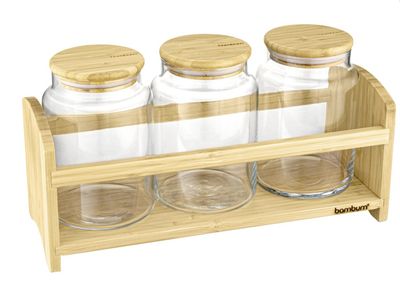 Bambum Bench 4 Piece Spice Set with Stand Small