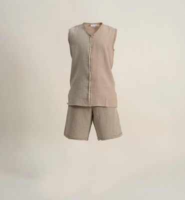 Ecocotton Melsa Heren Pyjama Set Met Short 100% biologisch katoen mousseline groen