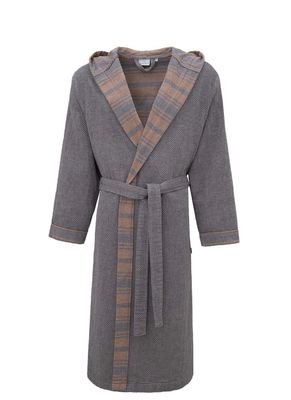 Ecocotton Mila Herenbadjas 100% biologische mousseline Grijs / Bruin