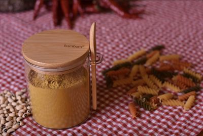 Bambum Lolla Glass Jar with Bamboo Spoon 10 cm