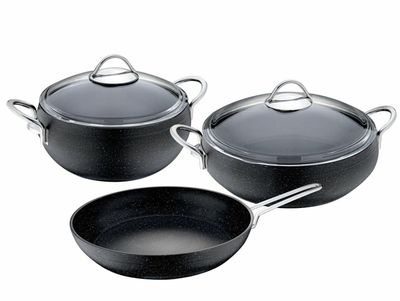 Taşev Mars 5 Delig Granieten Kookpottenset Zwart Taşev Mars 5 Delig Granieten Kookpottenset Zwart