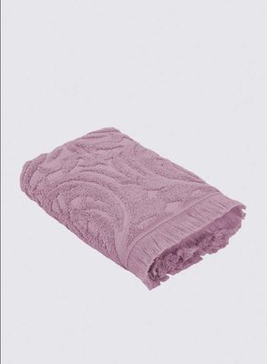 Green Black Elenora Hand Face Towel 100% Cotton Combed Jacquard Lilac 50x90 Cm