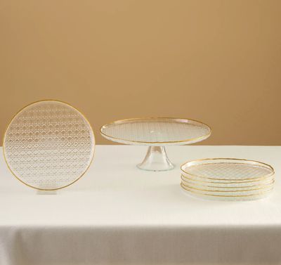 Karaca Rattan Gold 7-Delige Taartset