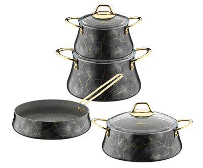 Brioni Marble 7 delige pannenset zwart