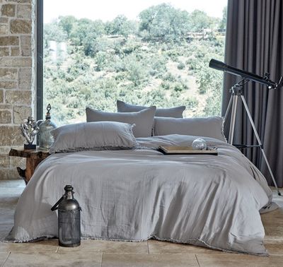 Dantela Shine tweepersoons mousseline Dekbedovertrek Set Grijs