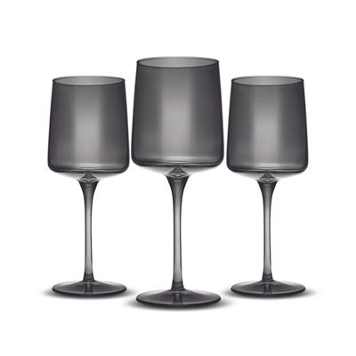 Karaca Antrasit Şarap Kadeh Seti, 3 Parça