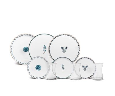 Karaca İznik 6 Persoons Taartset, 18 Stuks