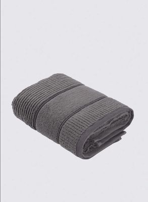 Green Black Eliza Hand And Face Towel 100% Cotton Air Twist Anthracite 50x90 Cm