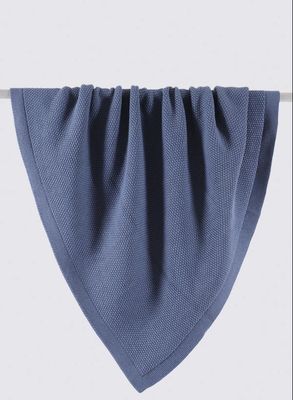 Ecocotton Baby Smile Babydeken 100% Biologisch Gebreid Katoen Blauw 80x90 Cm