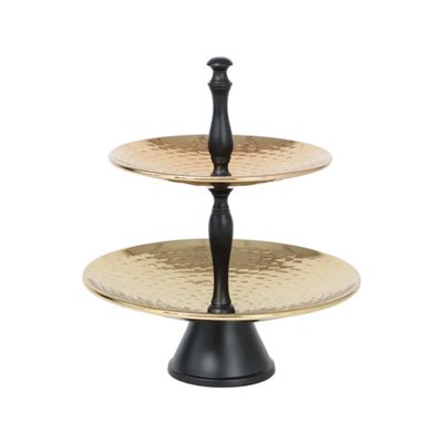 Karaca Home Marokkaans 2-Laags Serveerrek Goud 25,5 x 30 cm