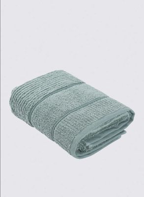 Green Black Eliza Hand Face Towel 100% Cotton Air Twist Green 50x90 Cm