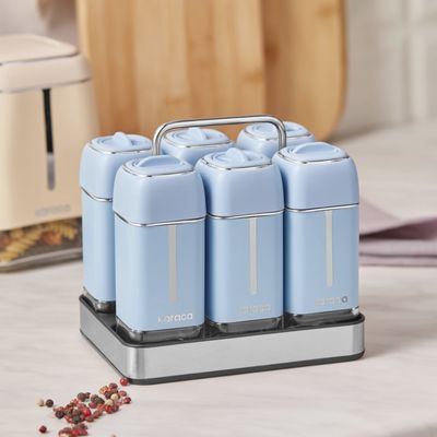 Karaca Horizon 7 Piece Square Glass Spice Set
