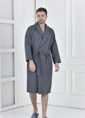 Green Black Afra herenbadjas in piqué 100% katoen marineblauw