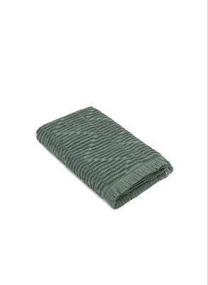Green Black Anisa Hand Face Towel 100% Cotton Combed Jacquard Green 50x90 Cm