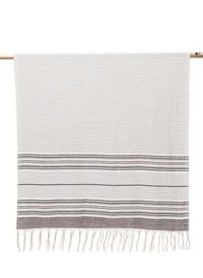 Ecocotton Arya Peshtemal 100% Cotton Jacquard Kilim Fringed Black 90x180 Cm