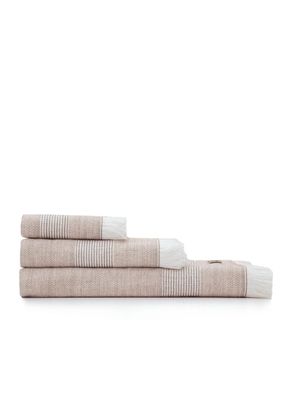 Ecocotton Hasna 3-Piece Towel Set 100% Organic Cotton Linen Melange Terra