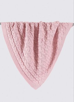 Ecocotton Baby Love Babydeken 100% Biologisch Gebreid katoen Poeder 80x90 Cm