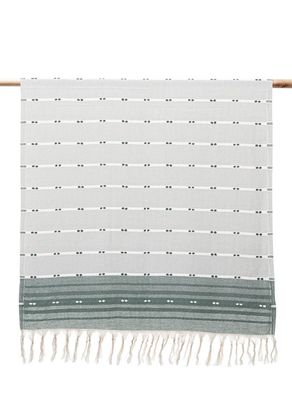 Ecocotton Milena Peshtemal 100% Cotton Jacquard Kilim Fringed Green 90x180 Cm