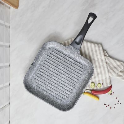 Karaca Serra Grijs Biograniet Grillpan 28cm Karaca Serra Grijs Biograniet Grillpan 28cm