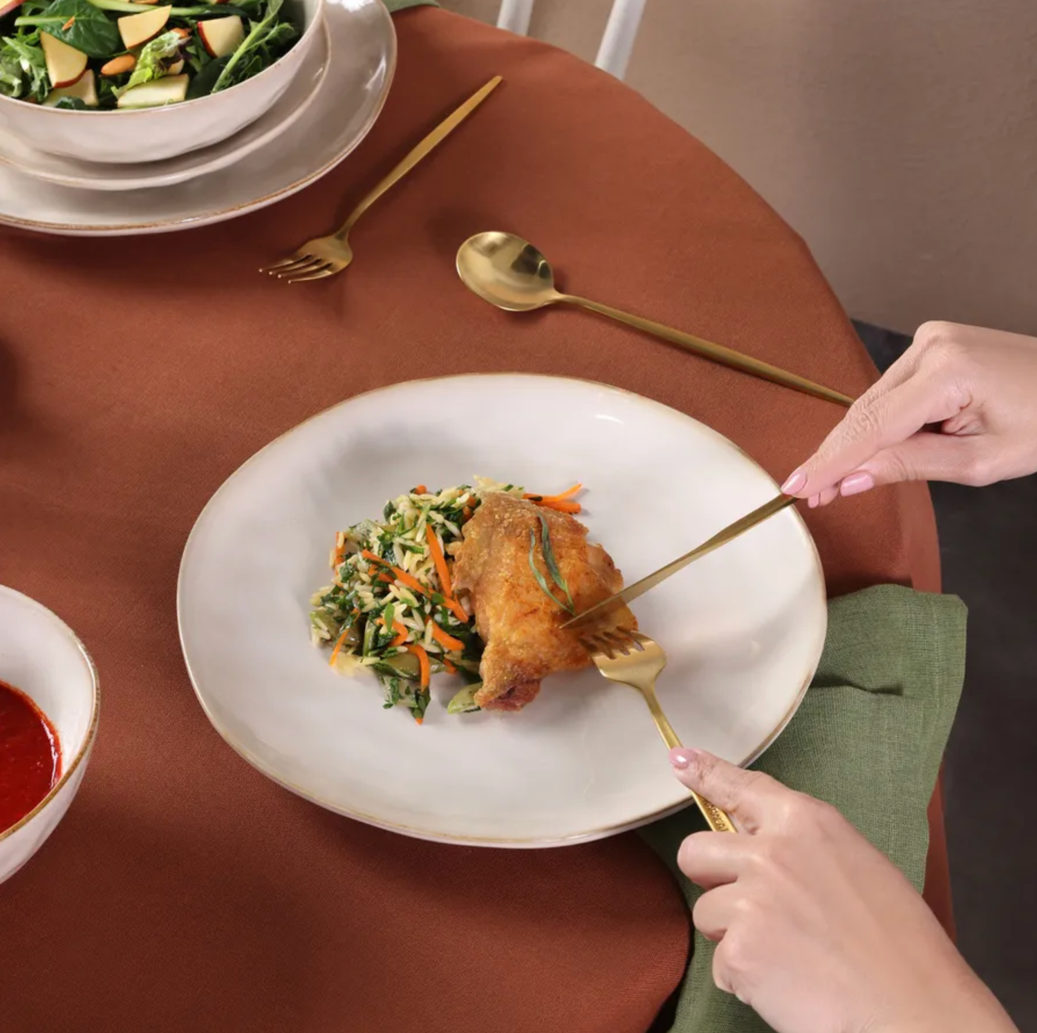 Karaca Aria Reactive, 24-delig Serviesset voor 6 personen, beige