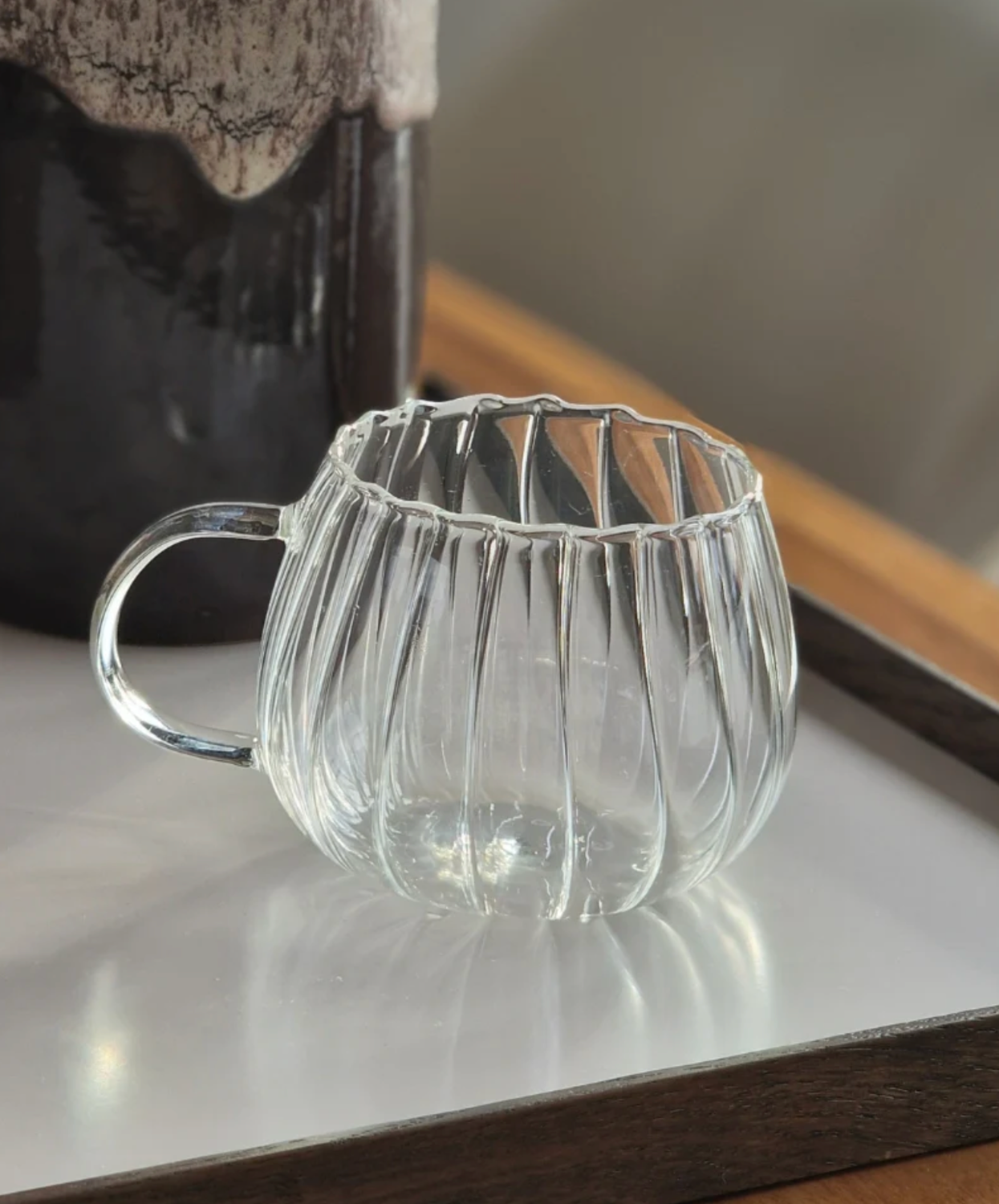 Riffel kopjes borosilicaatglas - 400 ml