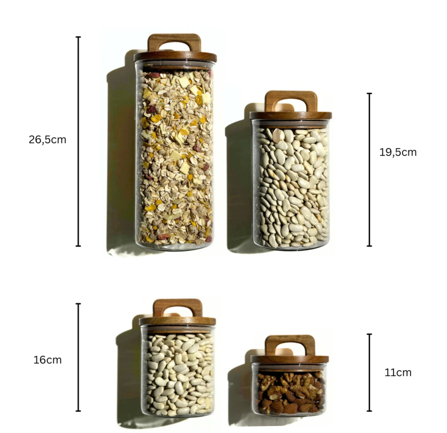 Voorraadpotten Henkel acacia deksel set van 2/ 1000 ml