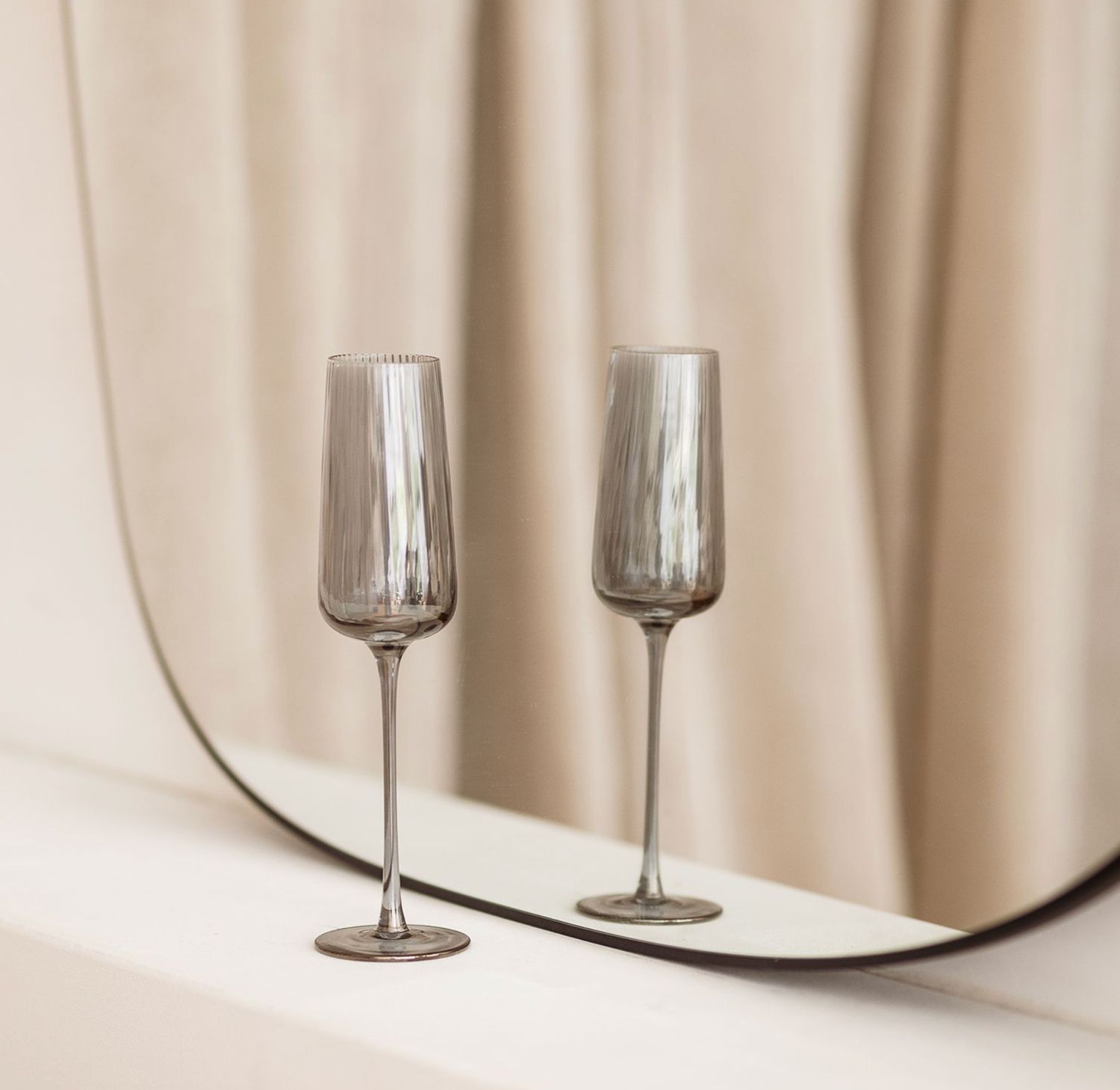 S|P Collection Champagneglas 24cl smoked Ray - set/4