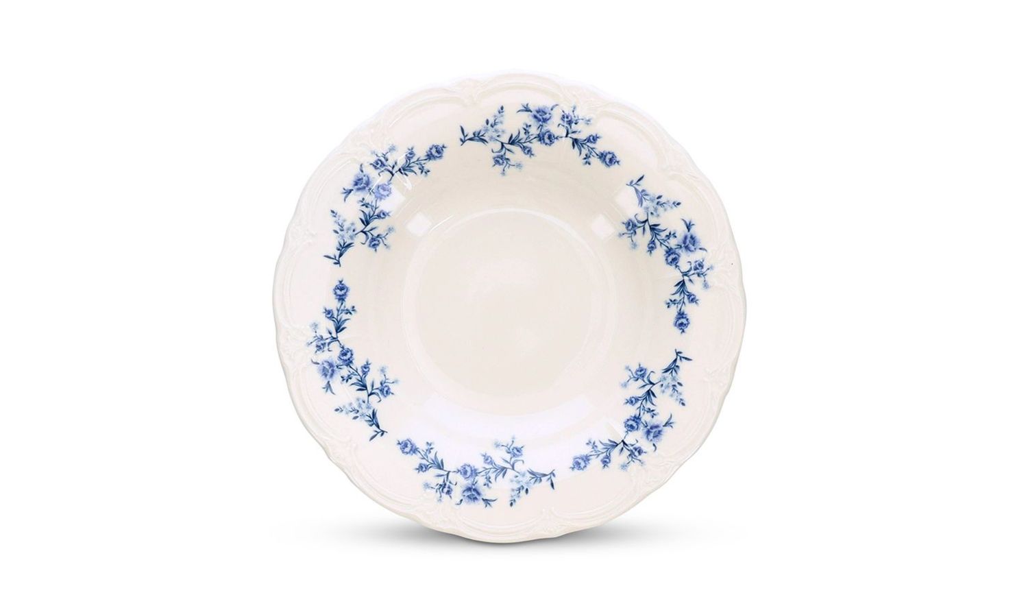 Diep bord 23,5/14XH4CM Blauwe Bloem retro