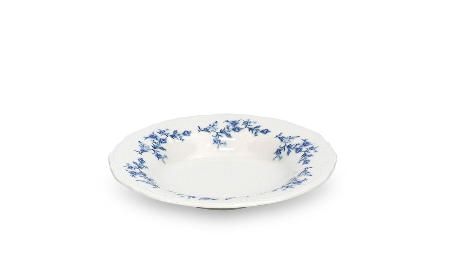 Diep bord 23,5/14XH4CM Blauwe Bloem retro