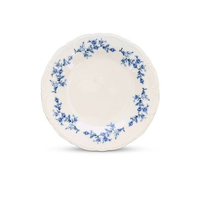 Bord 21CM Blauwe Bloem retro