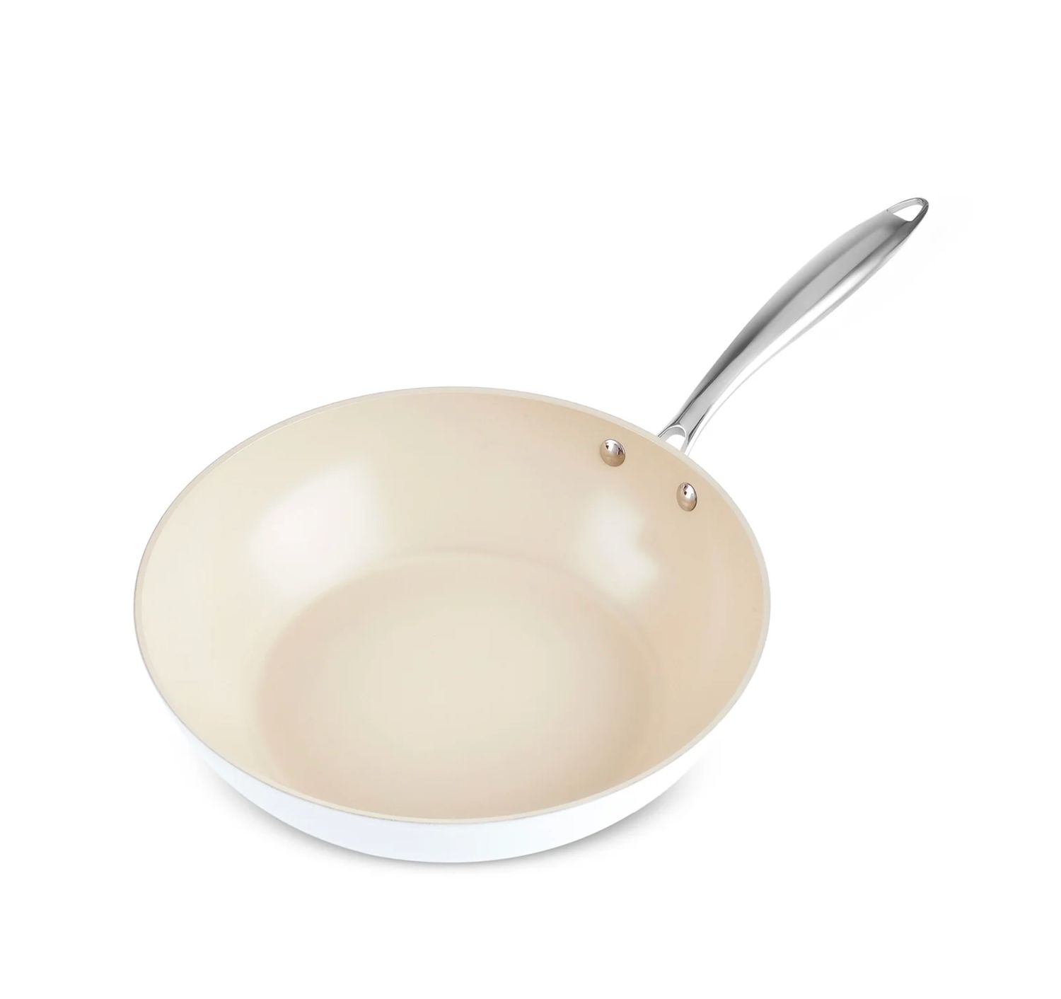 Karaca Swiss Crystal Almond Cream Wokpan met RVS Handvat 28 cm