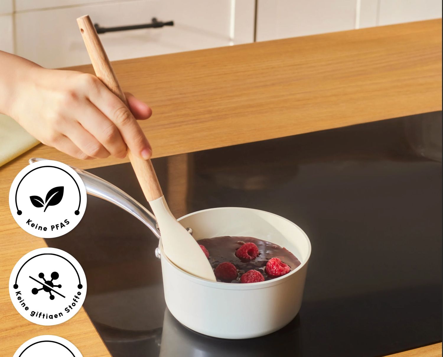 Karaca Swiss Crystal Almond Cream SausPan 14 Cm