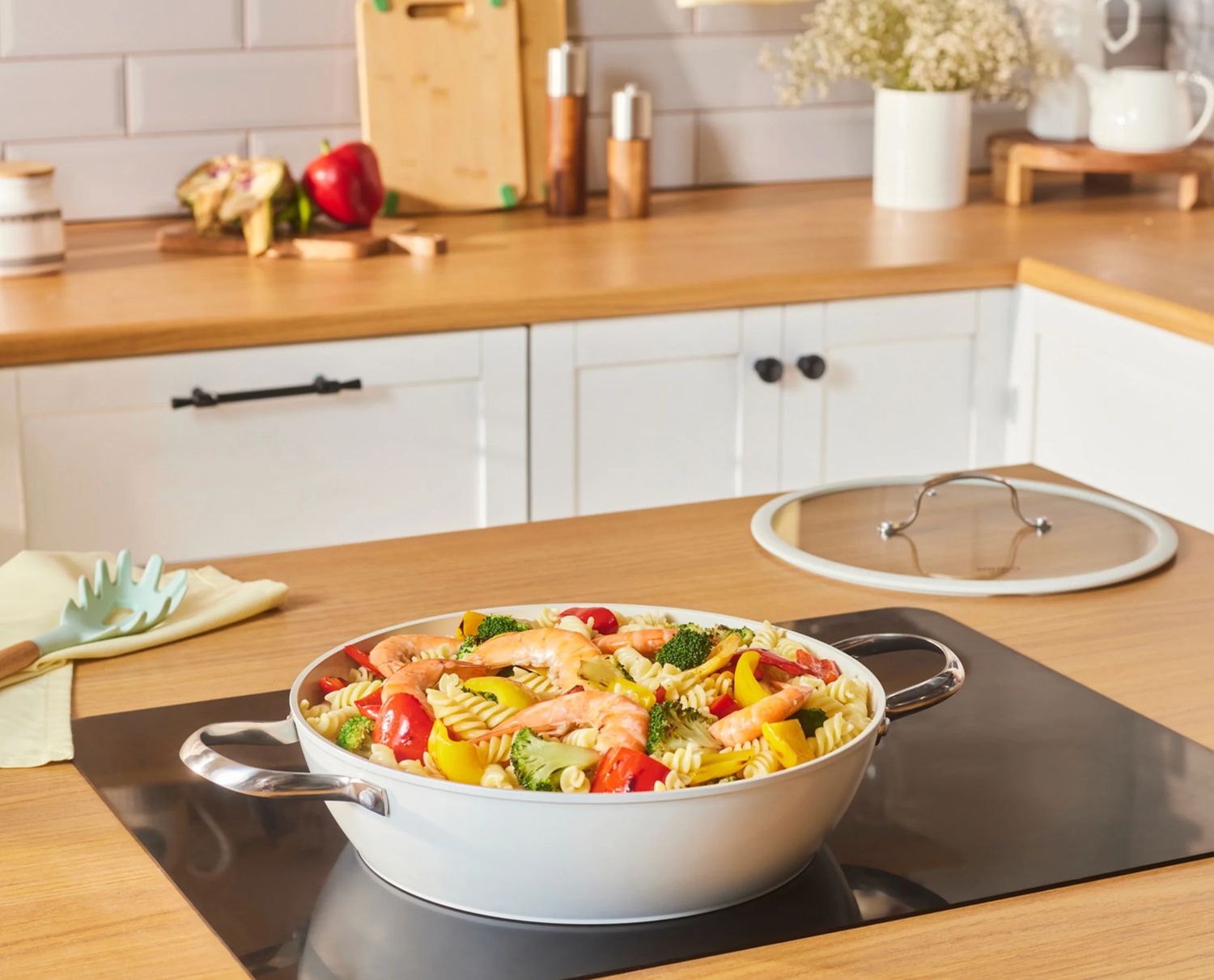 Karaca Swiss Crystal Almond Cream Sauteerpot 30 cm