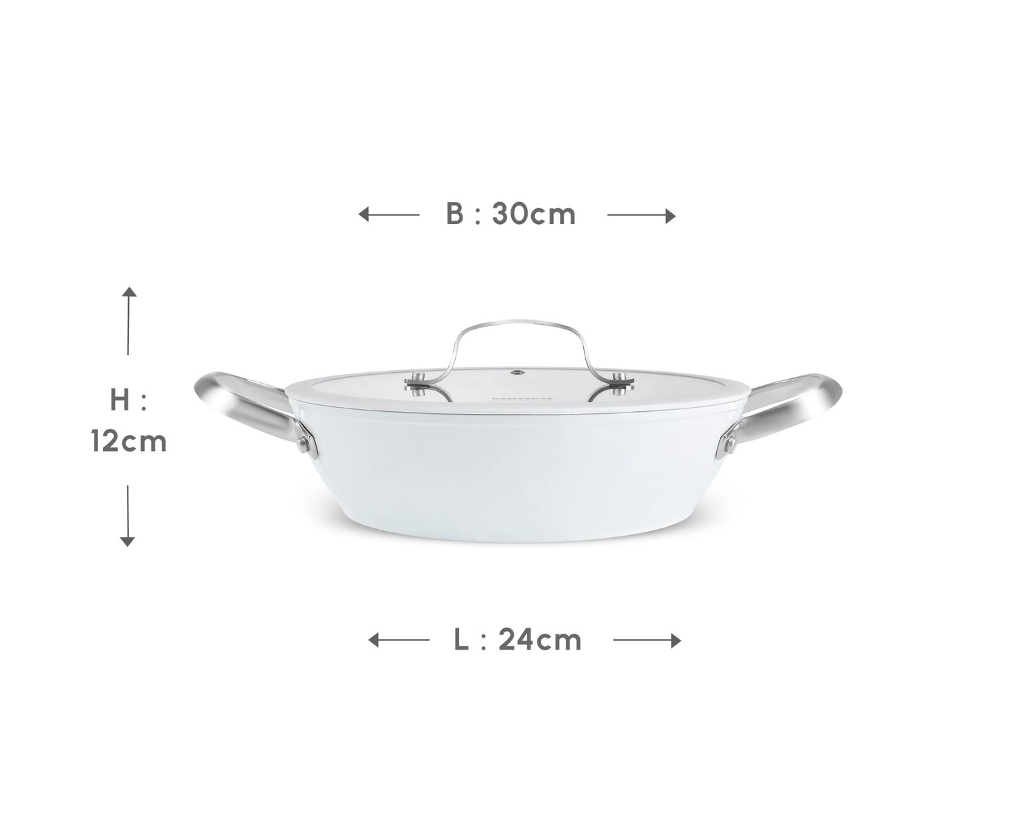 Karaca Swiss Crystal Almond Cream Sauteerpot 30 cm