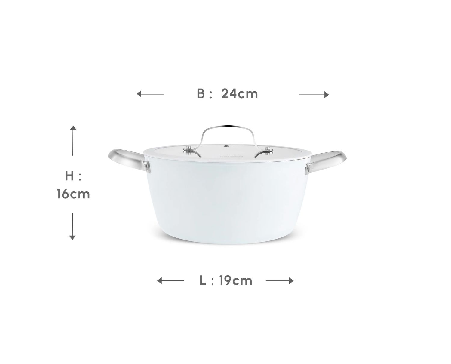 Karaca Swiss Crystal Almond Cream Kookpot met roestvrijstalen handvat, 24 cm
