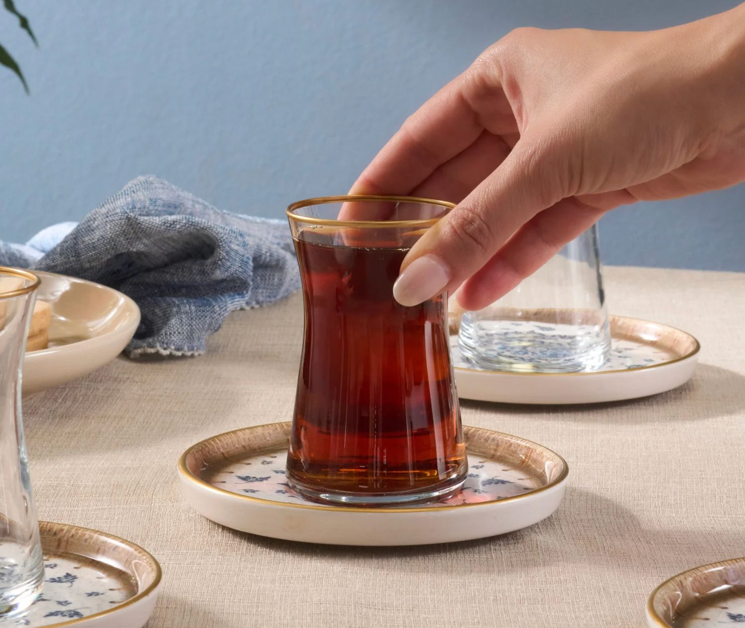 Karaca Elena 12-delige theeglazen set