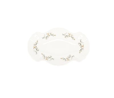 Serveerschaal 26X16CM Bruine Bloem Retro
