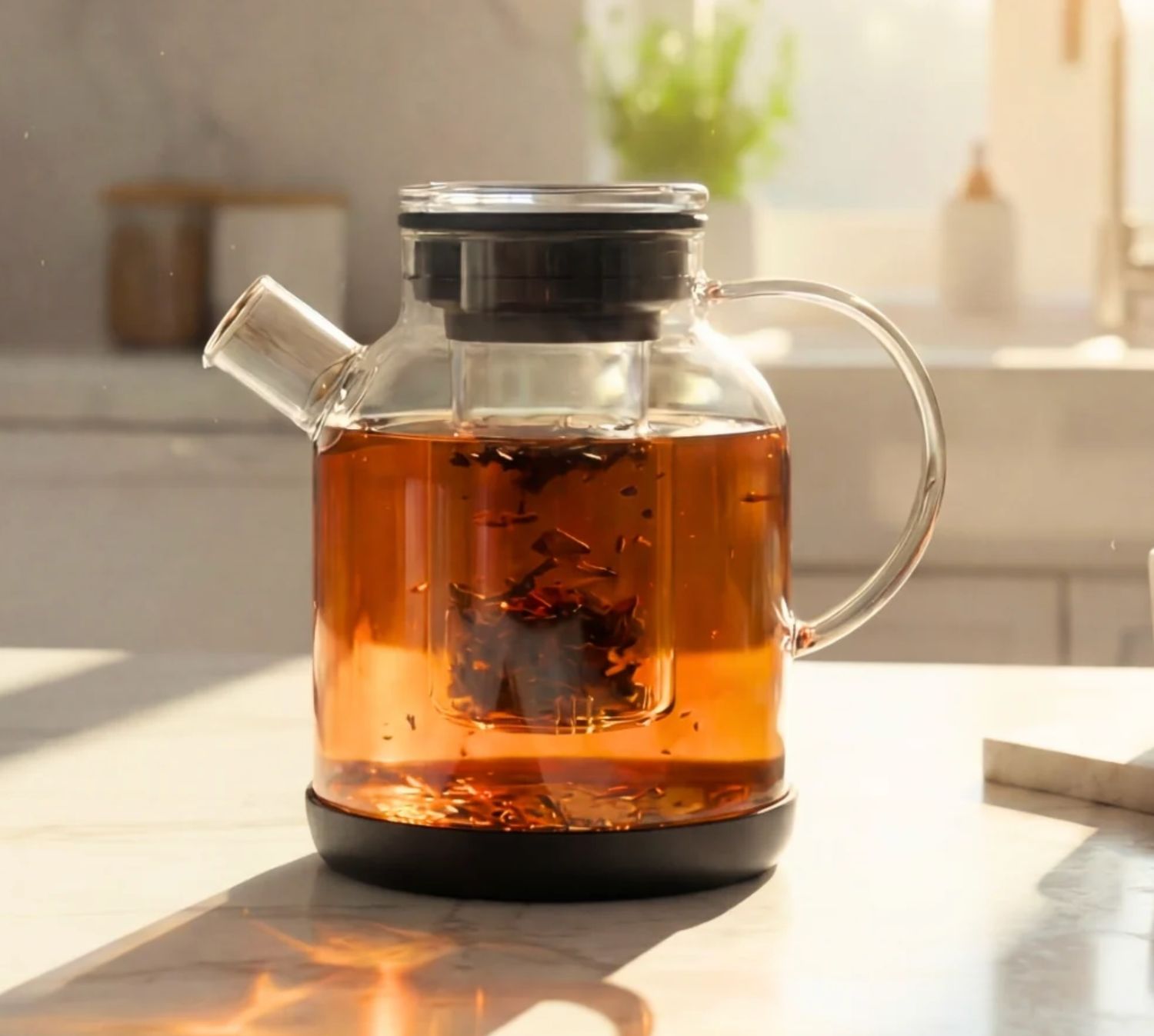 Cam çaydanlık 1,5 l siyah