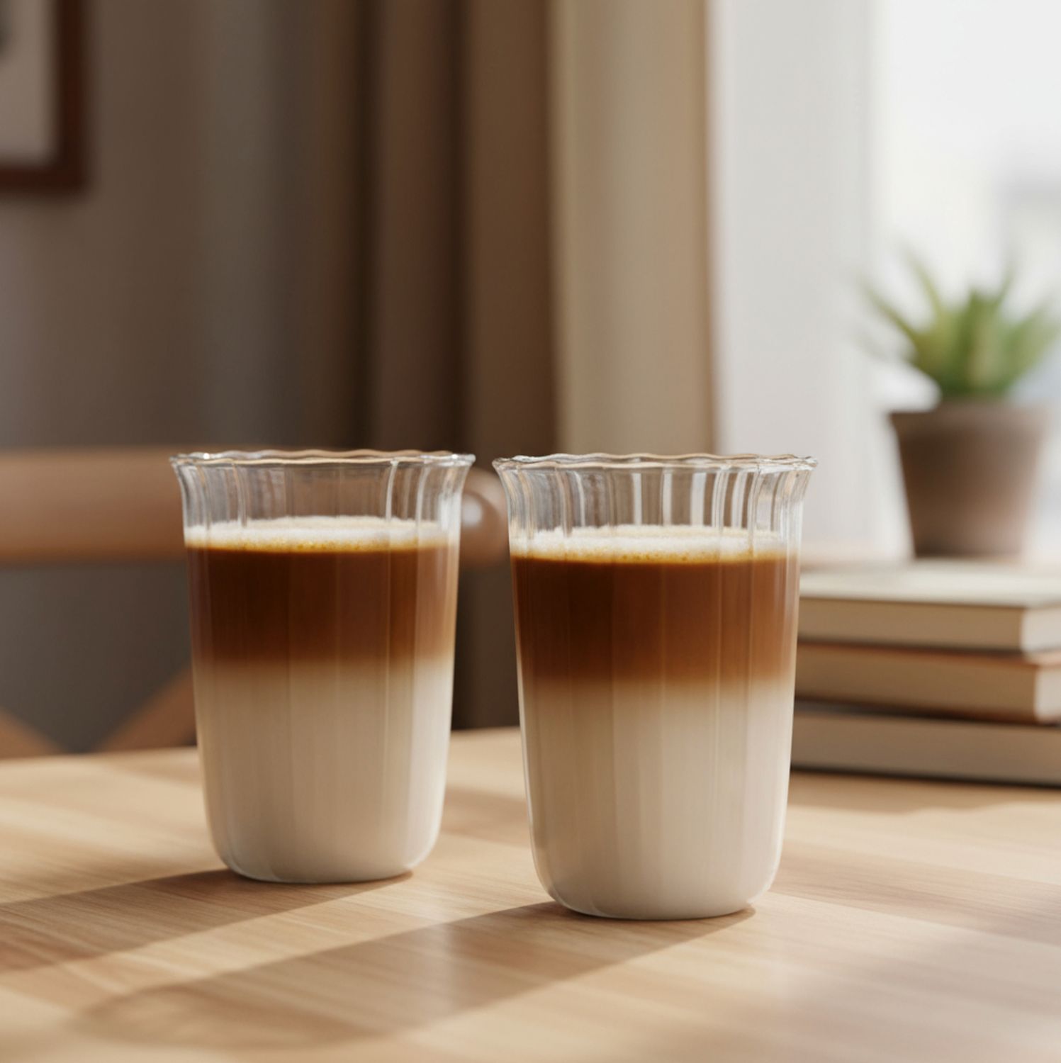 Linea Stripe matcha borosilicaatglas | 2 stuks | 400 ml