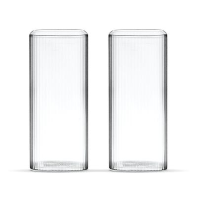 Square ripple rechthoekig glas | 2 stuks | 370 ml