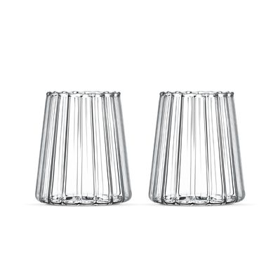 Linea Borosilicaatglas stripe drinkglazen | 2 stuks | 350 ml