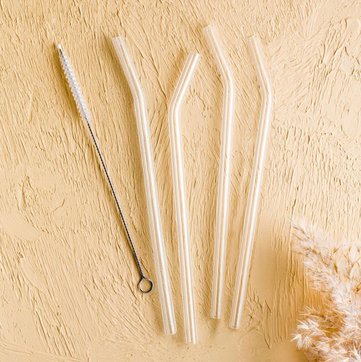 Glazen rietjes gebogen | 5-delig | 20 cm