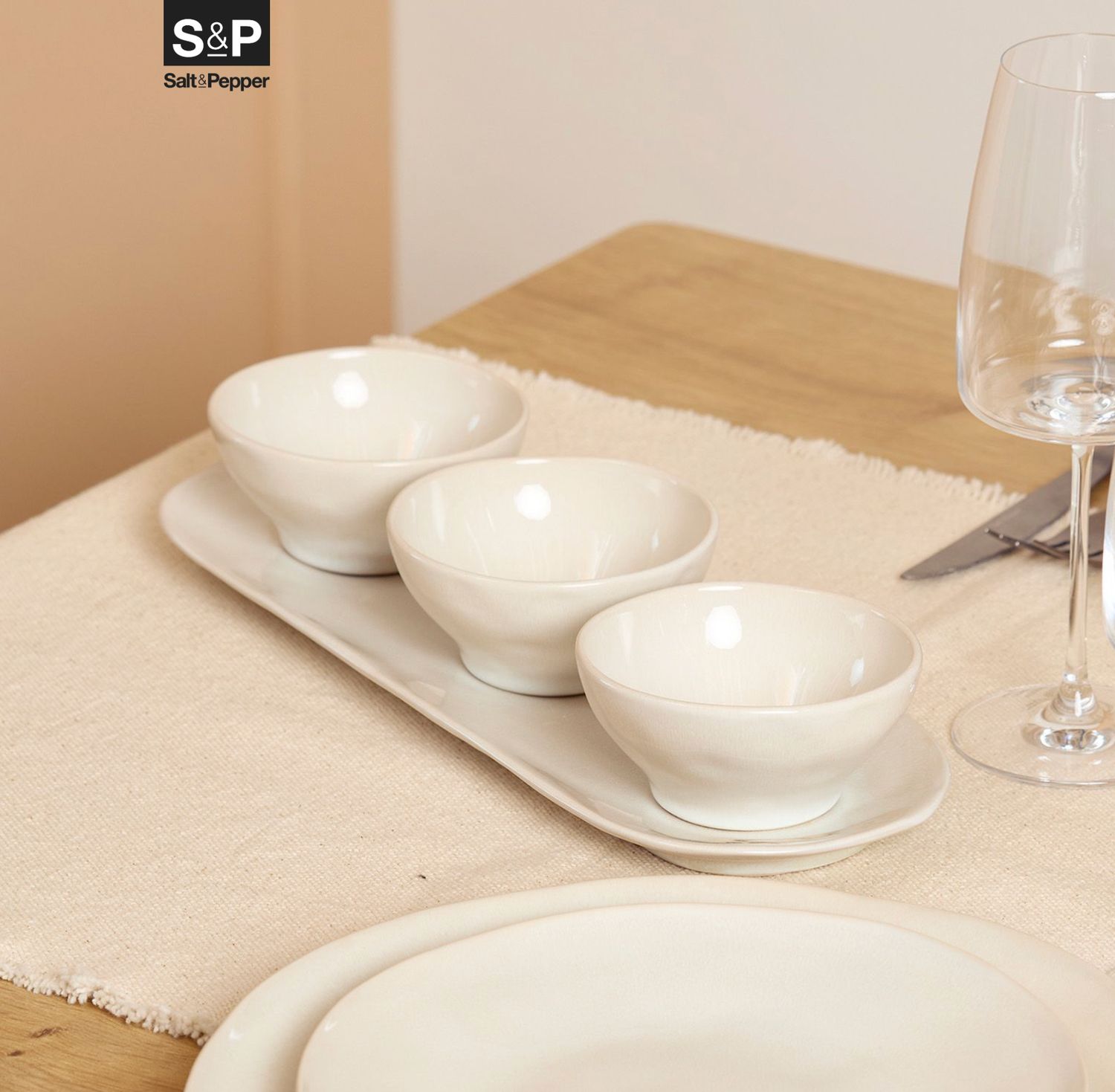 S&P Serveerschaal 36x12,5cm beige Rocca