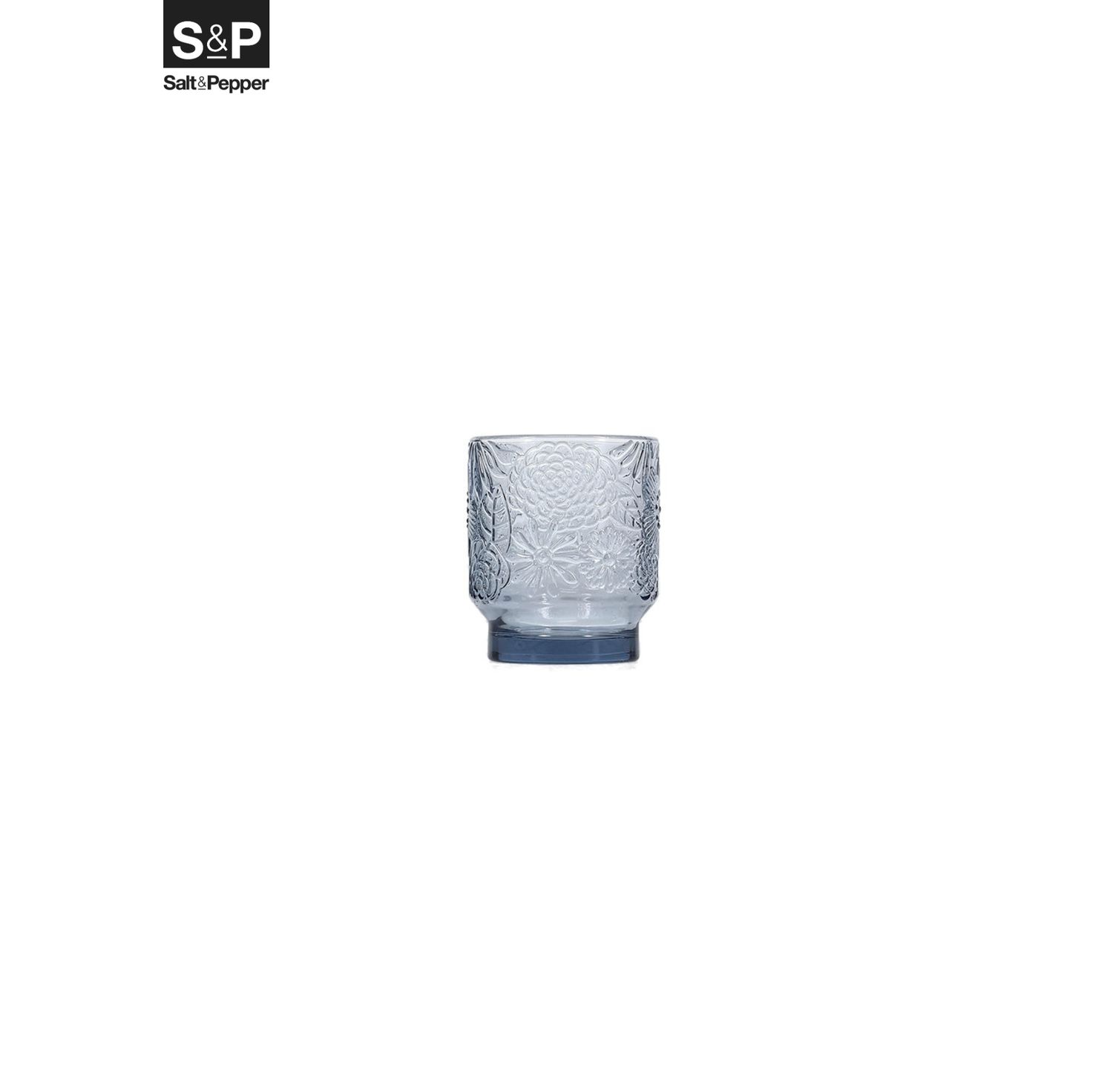 S&P Glas 30cl blauwgrijs Flora - set/4