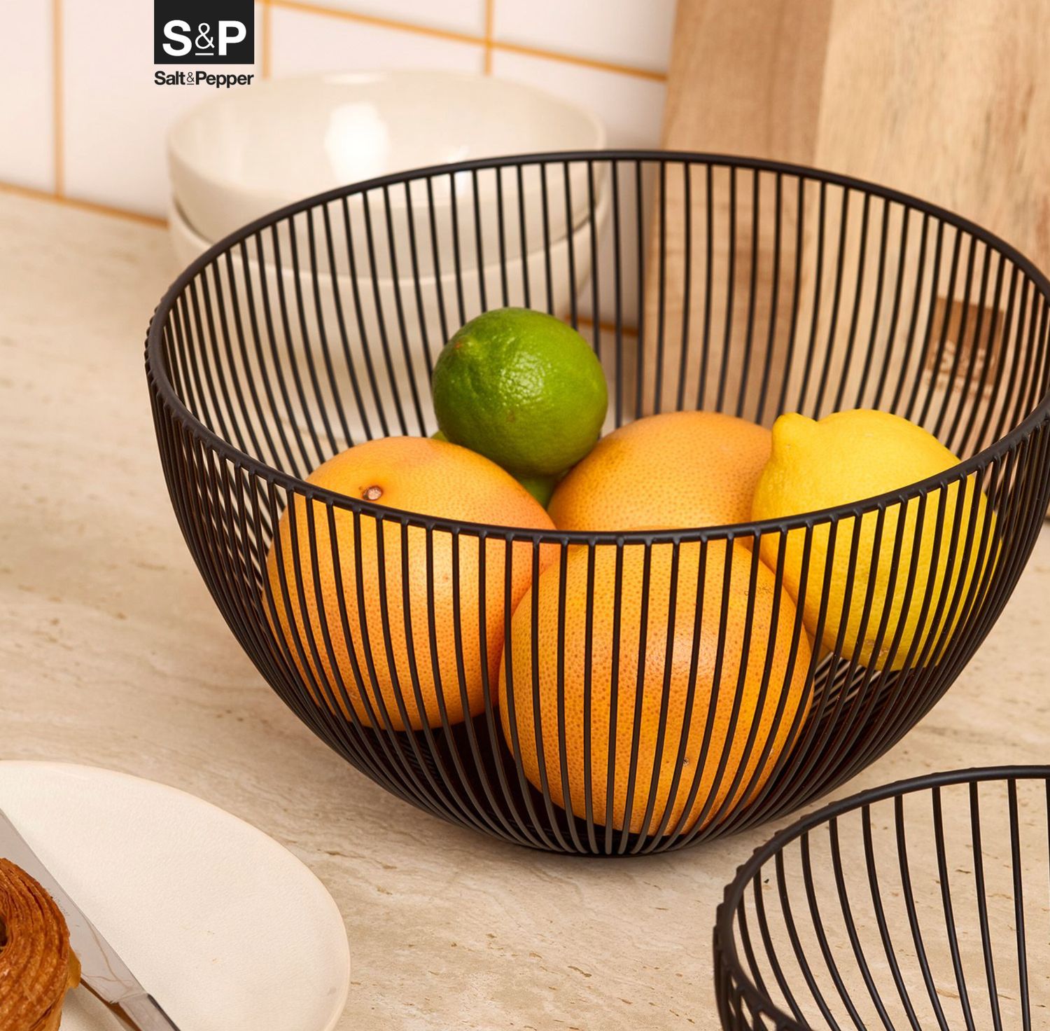 S&P Draadmand 25,5xH14,5cm zwart Scala